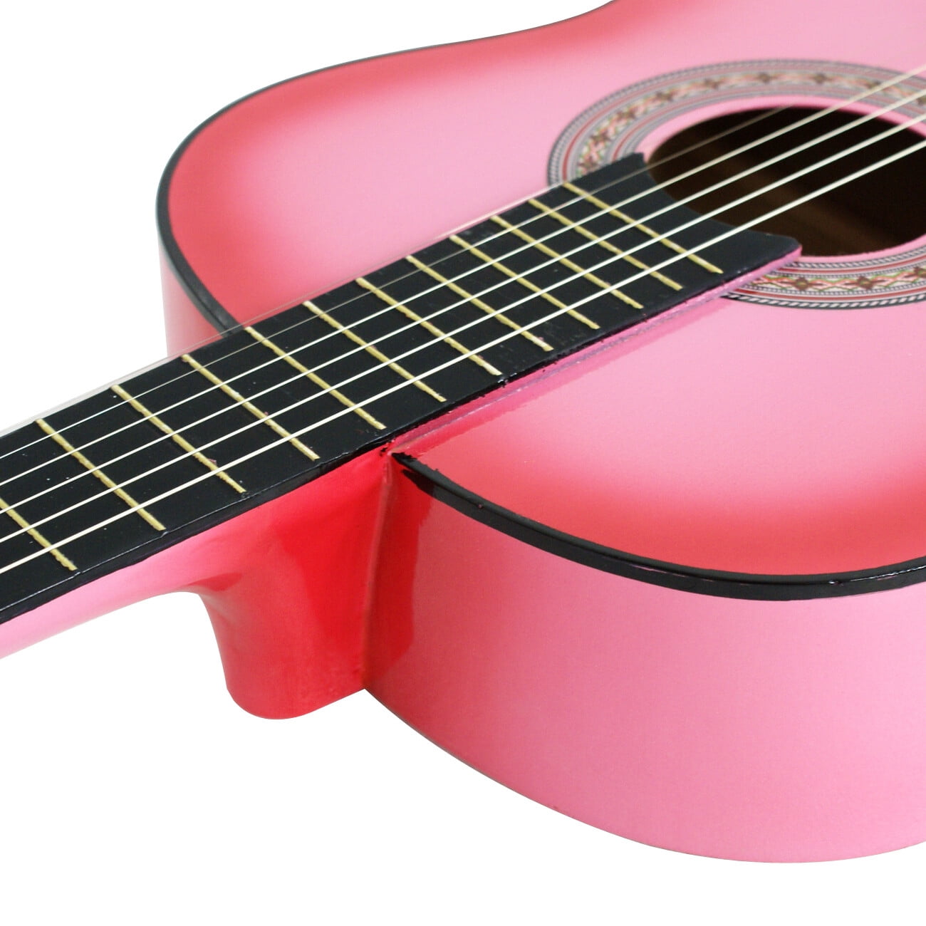 ZenSports 38-in Kids Beginner Acoustic Guitar Starter Kit 6 Strings W/Case, Strap, Tuner, Pick -Pink