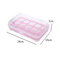 thumbnail image 3 of MesaSe Single Layer Refrigerator Food 15 Eggs Airtight Storage Container Plastic Box, 3 of 3