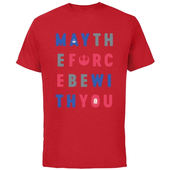Star Wars May The Force Be With You Americana - Short Sleeve Cotton T-Shirt for Adults - Customized-Red