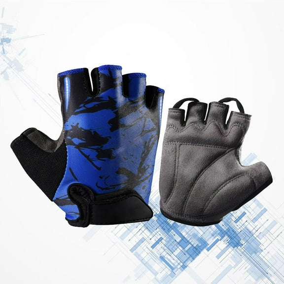 Milisten Half Finger Gloves for Outdoor Sports Blue Anti Skid Breathable Racing Workout