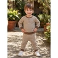 thumbnail image 5 of Loicainy Toddler Baby Boys Fall Outfit 3 6 12 18 24 Months 2T 3T 4T Casual Long Sleeve Striped Pullover with Pants 2Pcs Clothes Set, 5 of 9