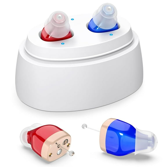 Rechargeable Hearing Aids For Seniors With Noise Canceling,Hearing Amplifier For Adults,Digital In Ear Hearing Aids, Hearing Assist Devices With Volume Control Magnetic Contact Charging Box
