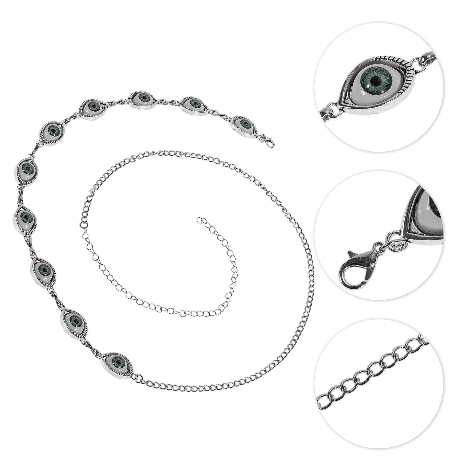 Unique Bargains Boho Style Eye Adjustable Waist Belt for Women Silver Tone
