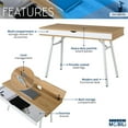thumbnail image 3 of Techni Mobili Modern Computer Desk with Storage, Pine/White RTA-1462-PN, 3 of 10