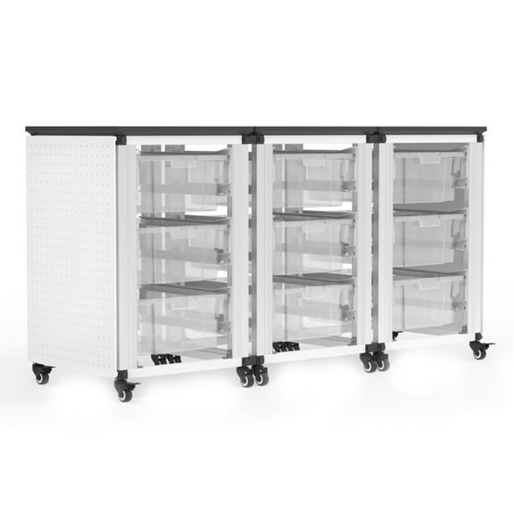 Modular Classroom Storage Cabinet - 3 Side-By-Side Modules With 9 Large Bins