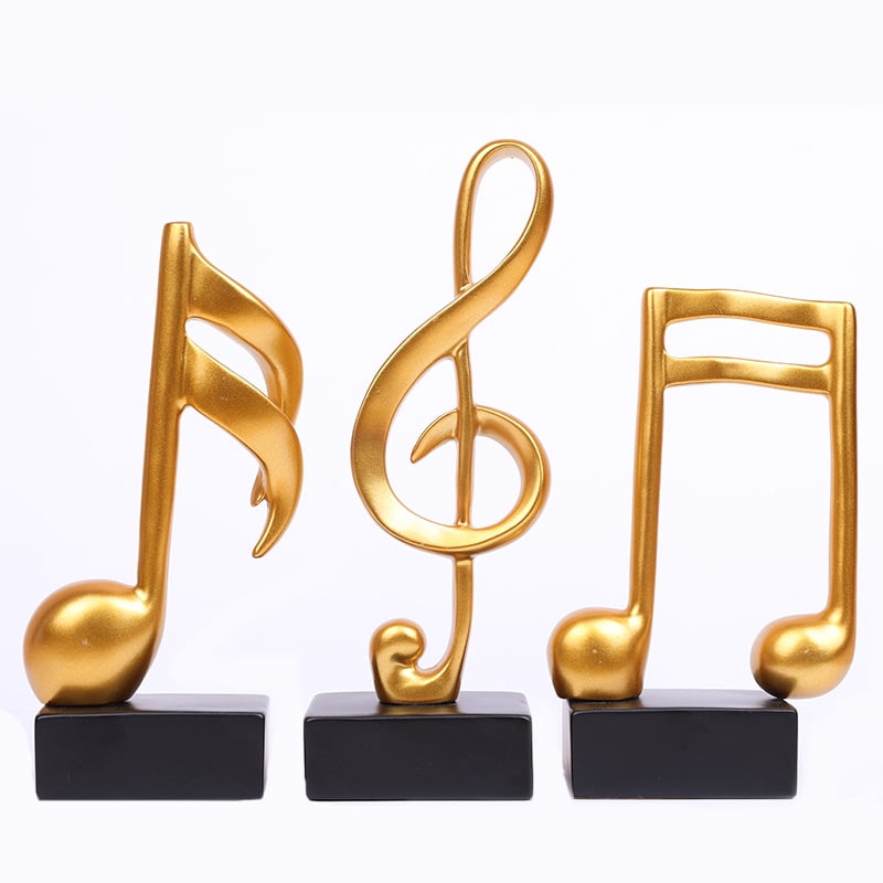 3pcs Decor Figurine Musical Note Sculpture Statue Modern Music Art For Christmas Piano Birthday