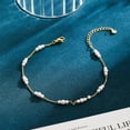 thumbnail image 6 of GOSFRY Anklets Bracelet for Women 14k Gold Plated Pearl Anklet Boho Minimalist Dainty Summer Beach Jewelry Gifts, 6 of 7