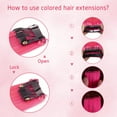 thumbnail image 5 of 26 Pack Colored Party Highlights Clip in Hair Extensions for Girls 20 inches Multi-colors Straight Hair Synthetic Hairpieces In The Party(13colored), 5 of 17