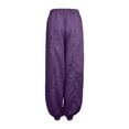 thumbnail image 4 of TRUBKH Cotton Linen Pants Paperbag Pant Baggy Yoga Pants Women Beach Baggy Trousers Elastic Ankle Pants Women Baggy Pants Pull On Pants Drop Crotch Harem Pants Women's Sweatpants Purple 3XL, 4 of 7