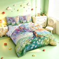 thumbnail image 2 of Homewish Colorful Tree Of Life 7-Piece King Bedding,Daisy Floral Plant King Bed in a Bag,Green,Colorful Stars Reversible, 2 of 8