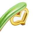 thumbnail image 5 of FSJ Women Fashion Heart Shaped Heel Backless Mules Square Open Toe Slip On Sandals Casual Wedding Dress Slides Shoes Size 8 Green, 5 of 5