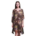 thumbnail image 1 of Bimba Robe de Plage Courte pour Femmes Kaftan de Plage Bikini Coverup Midi-4x-5x Marron, 1 of 5