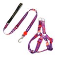 thumbnail image 2 of Flmtop Harness Leash Set Printing Pet Accessories Polyester Printing Harness Traction Rope Set for Walking Purple, 2 of 9