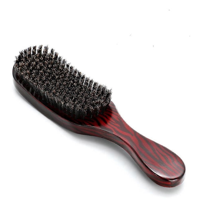 Cepillo de pelo ondulado de cerdas de jabalí para hombres y mujeres con mango ergonómico y potenciador de brillo natural.