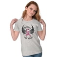 thumbnail image 3 of Support The Fight Breast Cancer Pink Womens Slim Fit Graphic Tee Brisco Brands X, 3 of 5