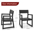 thumbnail image 3 of Patio Chair with Backrest, Outdoor Dining Chairs with All-Weather HIPS , 400 lbs Weight Capacity, Black, 3 of 9