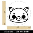 thumbnail image 2 of Charming Kawaii Chibi Pig Face Blushing Cheeks Self-Inking Rubber Stamp Ink Stamper - Black Ink - Large 1-1/2 Inch, 2 of 7