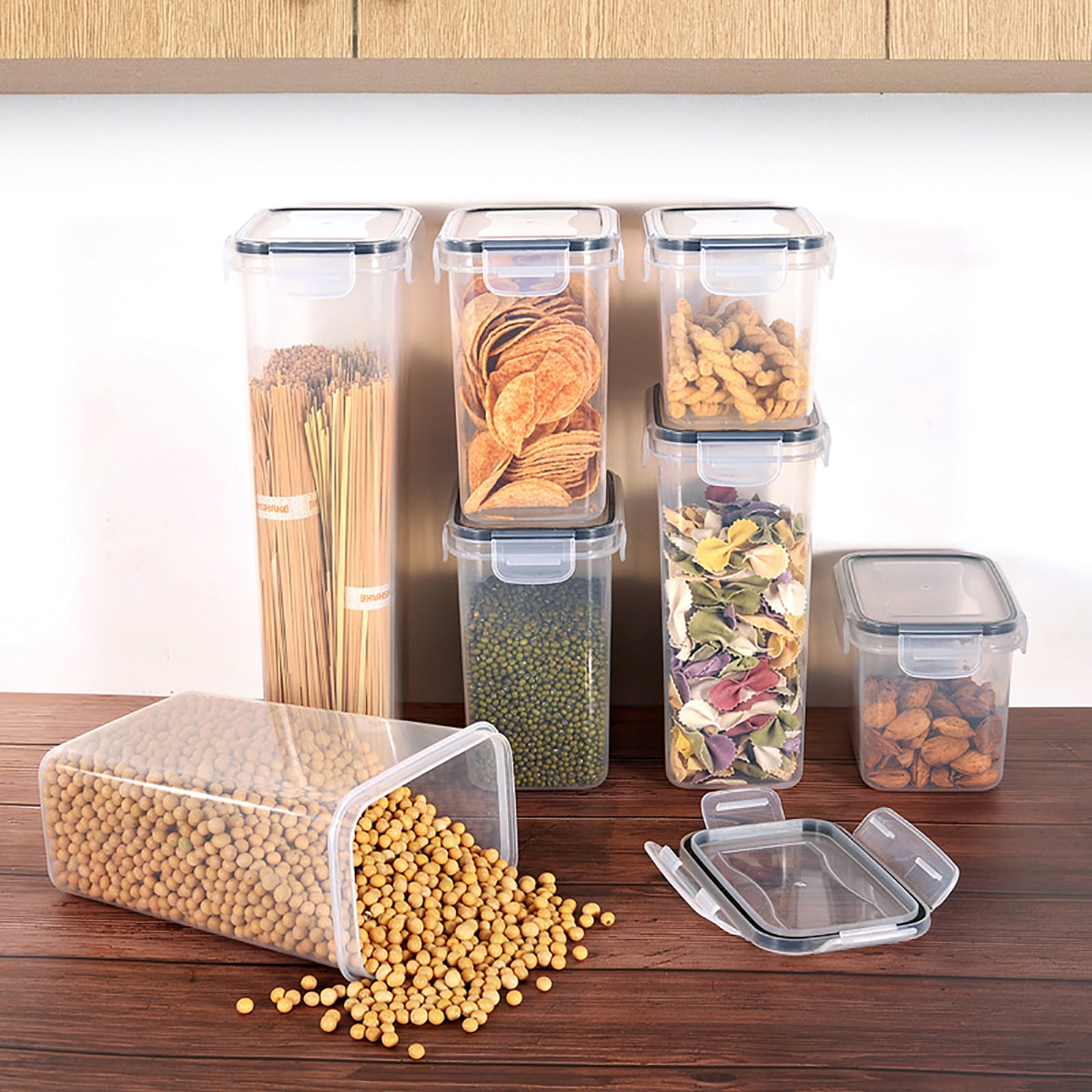 Salzesfalls Glass Kitchen Jars, Food & Cookie Storage Containers,Glass  Canisters with Airtight Lid for Pantry - Flour, Coffee, Cookies, Pasta,  Candy