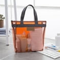 thumbnail image 3 of AMERTEER Zip Mesh Beach Swimming Tote Travel Toiletry Storage Bag Bathing Wash Handbag, 3 of 8