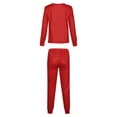 thumbnail image 3 of Fanvereka Women's S Breathable/Round Neck/Polyester Two-piece Family Long Sleeve Family Pajamas, Red, 3 of 6