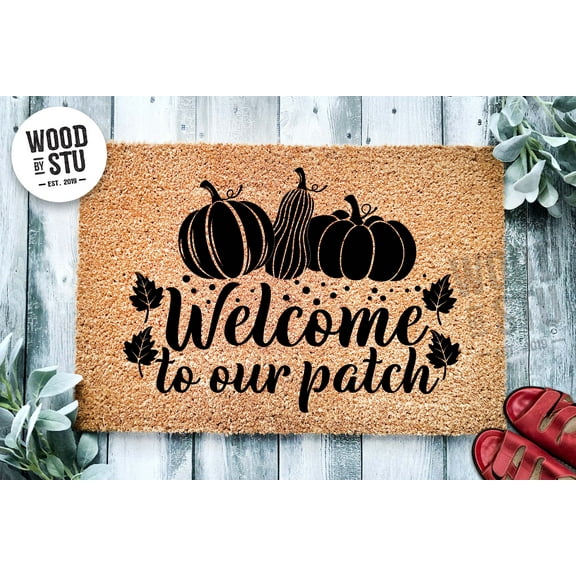 Welcome To Our Patch Home Door Mat | Fall Doormat | Welcome Mat | Leaves Door Mat | Fall Autumn Decor Gift | Home Doormat | Custom Doormat