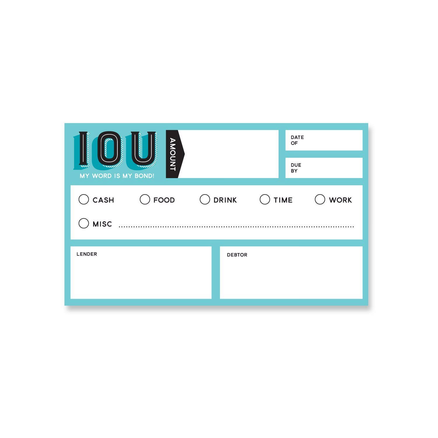 Carded IOU Social Currency Cards Fred