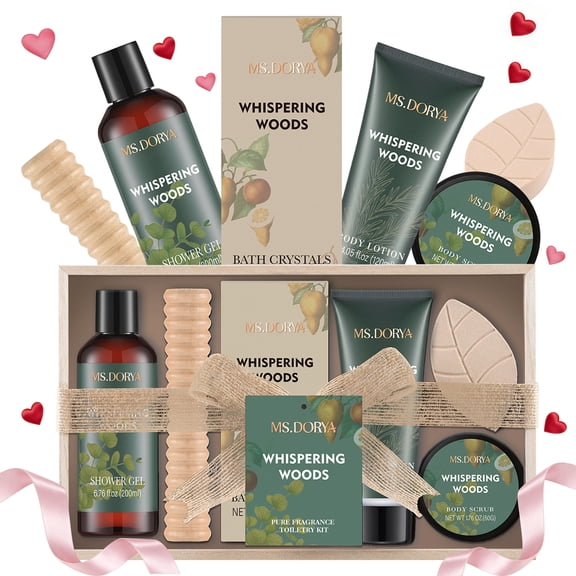 MS.DORYA Bath Gift Set for Women, 7 Pcs Spa Birthday Body Care Holiday Mother's Day Gifts for Mom