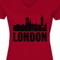 thumbnail image 4 of Inktastic London England City Skyline with Grunge Women's V-Neck T-Shirt, 4 of 5