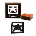 thumbnail image 1 of Printtoo Scrap-Booking Star Design Square Brown Wooden Rubber Stamp Craft Block-4 x 4 Inches, 1 of 2