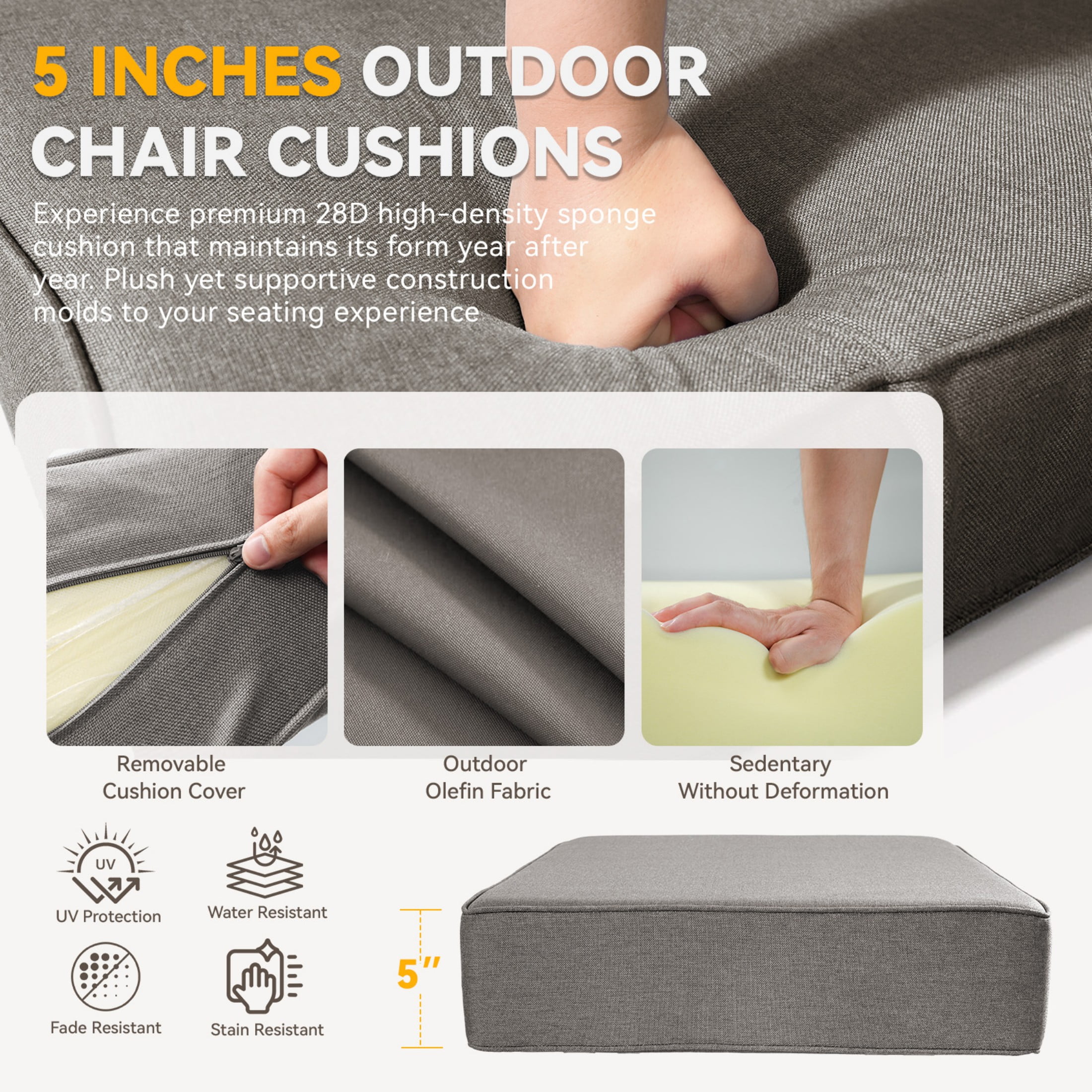 Unnifurnzi 8 Pieces Outdoor Patio Furniture Set with Fire Pit-Outdoor Sofa Couch with Outdoor Swivel Rocker Patio Chairs Wicker Patio Furniture for Deck Porch Garden Balcony Poolside-Brown/Gray