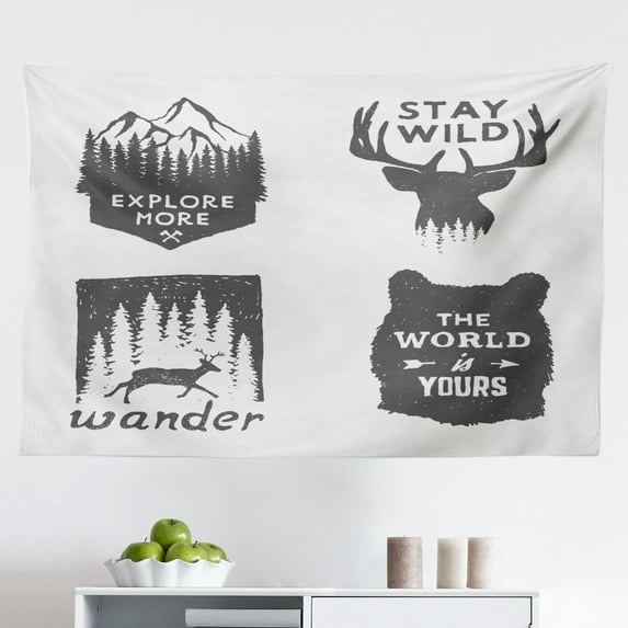 Saying Tapestry, Pregnancy Enjoy Every Single Moment Clipart Pregnant Woman Dress Hat, Fabric Wall Hanging Decor for Bedroom Living Room Dorm, 2 Sizes, Eggshell Pink Multicolor, by Ambesonne