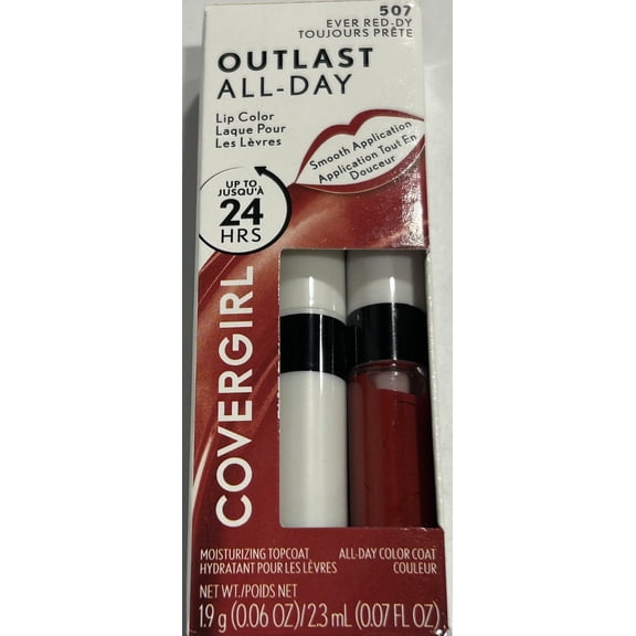 CoverGirl Outlast All-Day Lip Color, 507-Ever Red-Dy (Pack of 6)
