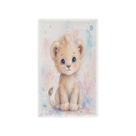 Sweet Baby Lion Pattern Decorative Wall Plate, Flame Retardant PC Plastic Light Switch & Outlet Cover with Mounting Screws Fits Blank Unused Outlet