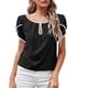 thumbnail image 5 of Camiseta casual para mujer Blusa de manga corta con cuello redondo sólido Tops Fridja  hjk5674, 5 of 8