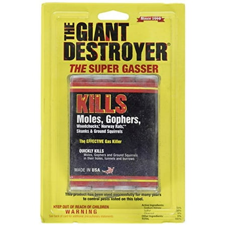 Giant Pest Destroyer - kills Moles Gophers Skunks Rats 12/4pks by (Best Way To Kill Moles And Gophers)