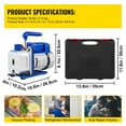 thumbnail image 4 of KFFKFF Vacuum Pump 4.8CFM 1/4 HP Single Stage HVAC A/C Refrigeration Kit 5PA Ultimate Vacuum Manifold Gauge Set R410A R134A R22 HVAC AC, 4-Way Manifold Gauge and Hose for Air Conditioning Systems, 4 of 9