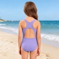 thumbnail image 5 of JAJAHO One Piece Swimsuit For Girls Racerback Athletic Training Solid Color Bathing Suit Full Coverage Swimwear For Kids 3-14 Years, 5 of 7