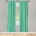 thumbnail image 4 of Ambesonne Modern Window Curtains, Wavy Horizontal Lines, Each 28" W x 63" L, Pale Orange Turquoise, 4 of 4