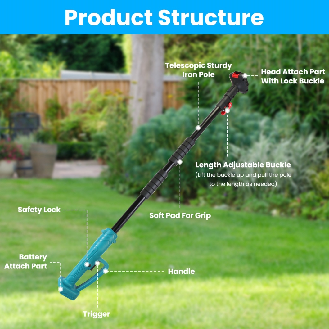 Cordless Grass Shear, 3-in-1 Handheld Hedge Trimmer, 21V Electric Grass Trimmer & Shrubbery Trimmer, Battery Operated Hedge Trimmer for Garden/Lawn with Battery and Charger