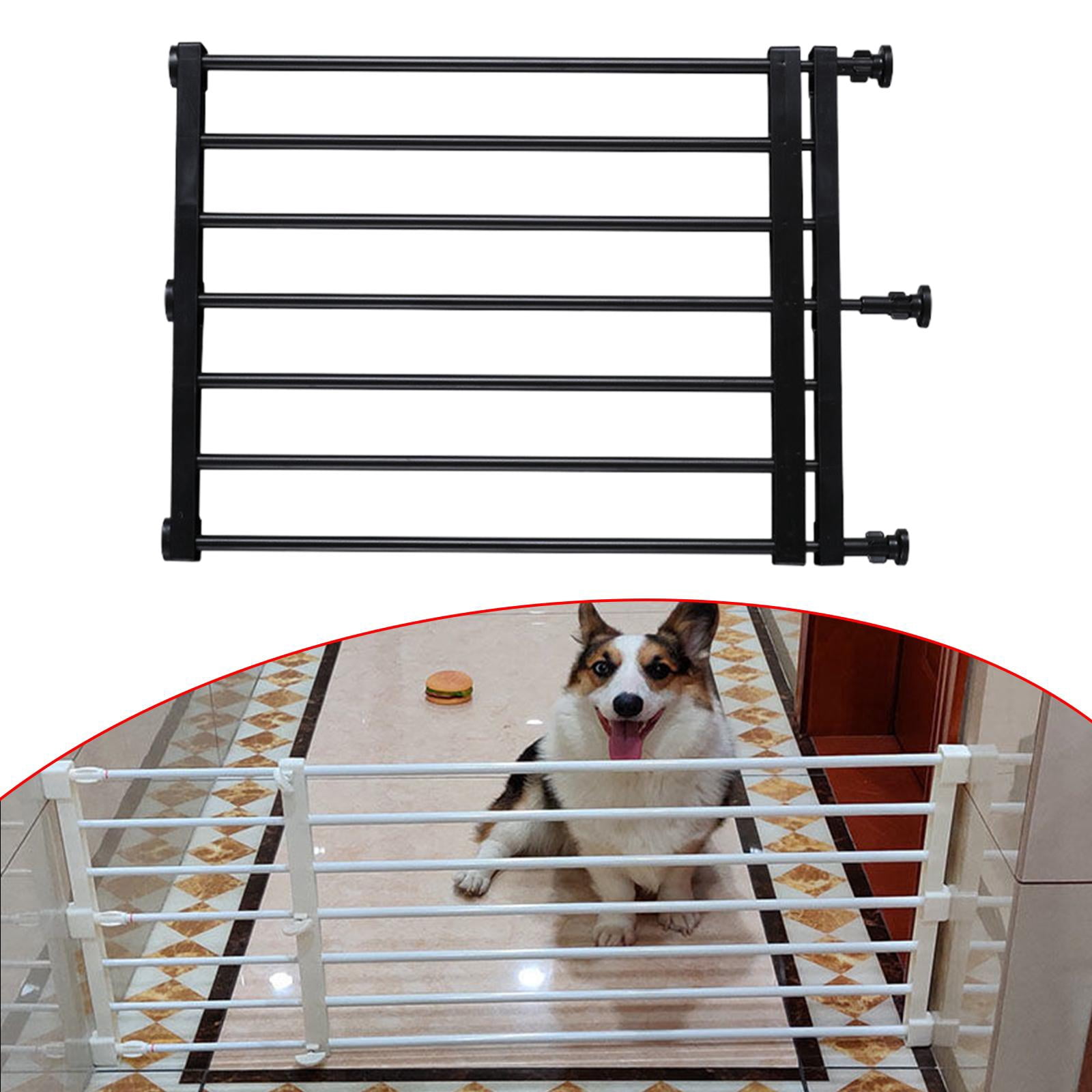 Pet Fence Retractable Dog Gate Pet Supplies Walk through Screen Door Portable Expandable Gate Puppy Fence Gate for Garden Doorway Stairs 39to60cmx42cm Black