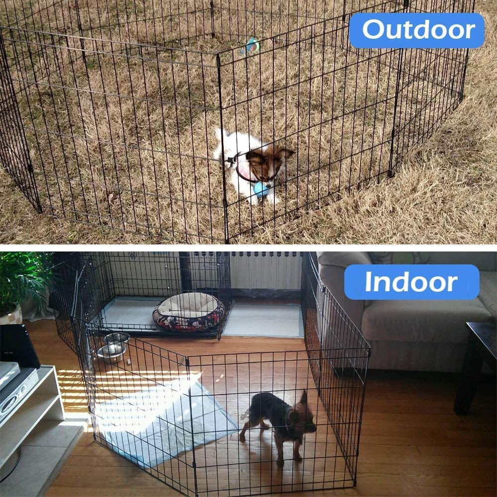 30 inch Puppy Playpen for Medium Dogs, Dog Playpens for the HouseDog Fence Outdoor,Portable Foldable Dog Outdoor Playpen Metal Wire Pet Exercise Pen Fence Enclosure for Cats,Dogs,Rabbits