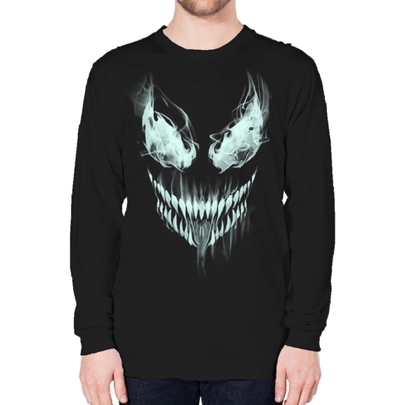 Marvel Venom Men's & Big Mens Long Sleeve Smoke Graphic Tee Shirt, Sizes S-3XL