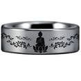 thumbnail image 2 of Buddhism Tungsten Carbide Ring, 2 of 9