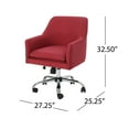 thumbnail image 5 of GDF Studio Morgan Mid Century Modern Fabric Home Office Chair, Red and Chrome, 5 of 7