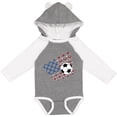 thumbnail image 3 of Inktastic Soccer Ball, Net with American Flag Colors Boys or Girls Long Sleeve Baby Bodysuit, 3 of 5