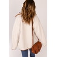 thumbnail image 1 of POGLIP Veste Sherpa à Boutons Contrastés Beige pour Femmes, 1 of 6