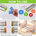thumbnail image 4 of Adjustable Stainless Steel Rolling Pin with 4 Thickness Rings (2-10mm) – 43cm Dough Roller for Cookies, Pizza, Pasta & Fondant, 4 of 6