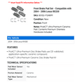thumbnail image 2 of Front Brake Pad Set - Compatible with 2004 - 2006 RX330 2005, 2 of 2