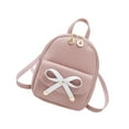 thumbnail image 4 of MasteelfCA Casual Bowknot Backpack PU Leather Storage Bag Travel Pouch Large Capacity Lightweight Rucksack for Phone Purse Makeup Pink, 4 of 7