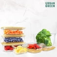 thumbnail image 4 of Juego de 4 Contenedores Urban Green de Vidrio para Alimentos de 35oz con Tapas de Bambú, 4 of 7